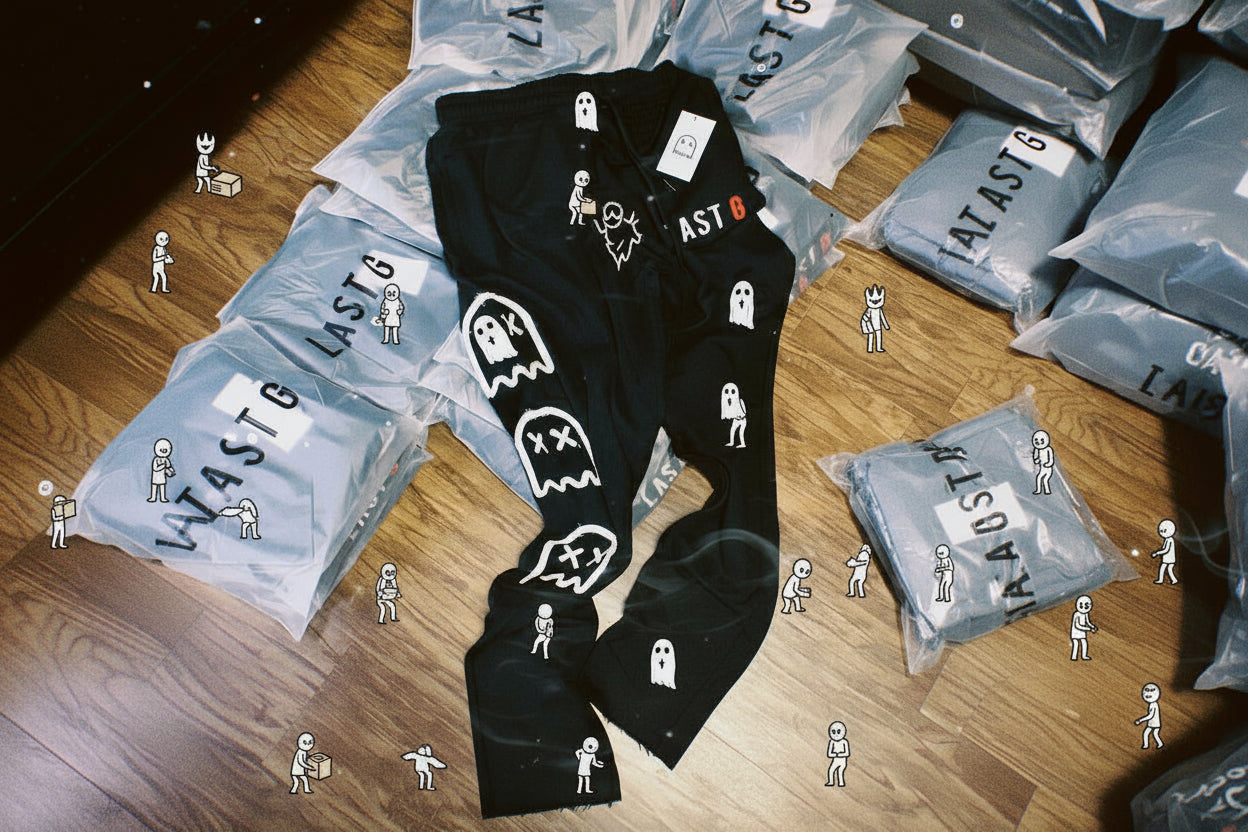Black “Last G” French Terry Cotton Sweatpants